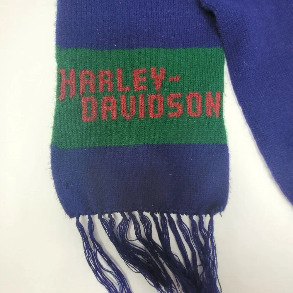 Vintage Harley Davidson Blue Green Red Winter Scarf 52